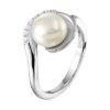 013-19657K Ring Zilver met zirkonia en parel