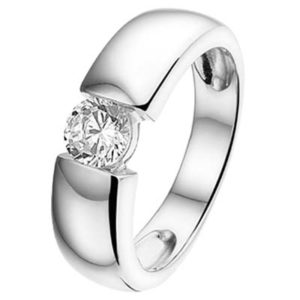 013-19704K Ring Zilver met zirkonia