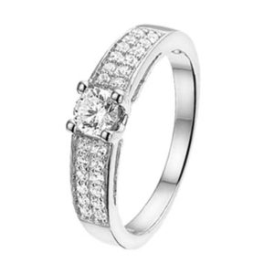 013-19734K Ring Zilver met zirkonia