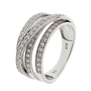 013-23096K Ring Zilver met zirkonia