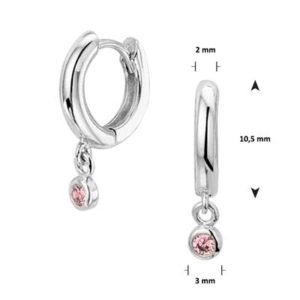 013-27063K Creolen zilver met zirkonia