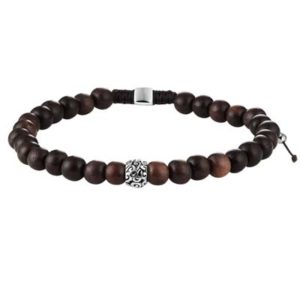 018-00790K Kralenarmband Hout 6.5 mm