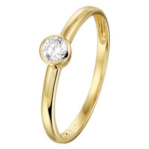 040-20174K Ring Geelgoud met zirkonia