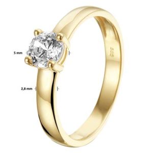 040-20229K Ring Geelgoud Zirkonia