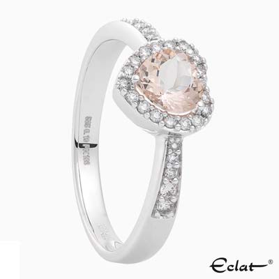 R2019-53 Eclat Ring met diamant en morganiet