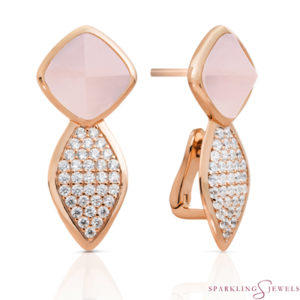 EAR06-G13 Sparkling Jewels Rozenkwarts