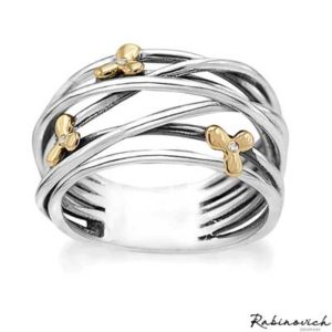 74003800 Rabinovich Ring Golden Flowers