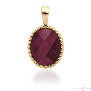 SPG21-G39 Sparkling Jewels Pendant Rode Jade