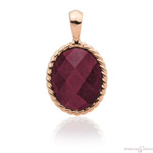 SPRG21-G39 Sparkling Jewels Pendant Rode Jade