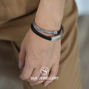 344BLK Silk armband