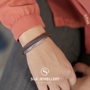 344BRN Silk armband