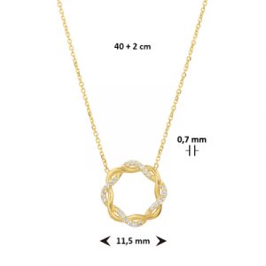 040-22575K Collier Rondje Zirkonia