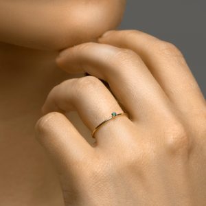 040-22913K aanschuifring Geelgoud met zirkonia