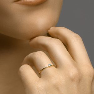 040-22927K aanschuifring Geelgoud met zirkonia