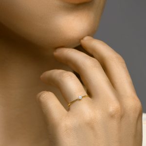 040-22941K aanschuifring Geelgoud met zirkonia