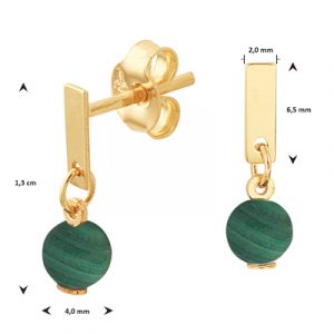 040-23067K Oorhangers Malachite