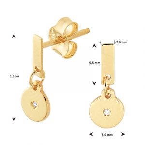 040-23069K Oorhangers met diamant