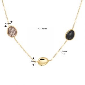 040-23147K Collier zwart rutiel en onyx GG