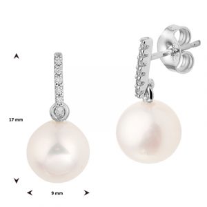 041-05448K Oorhangers Parel en Diamant